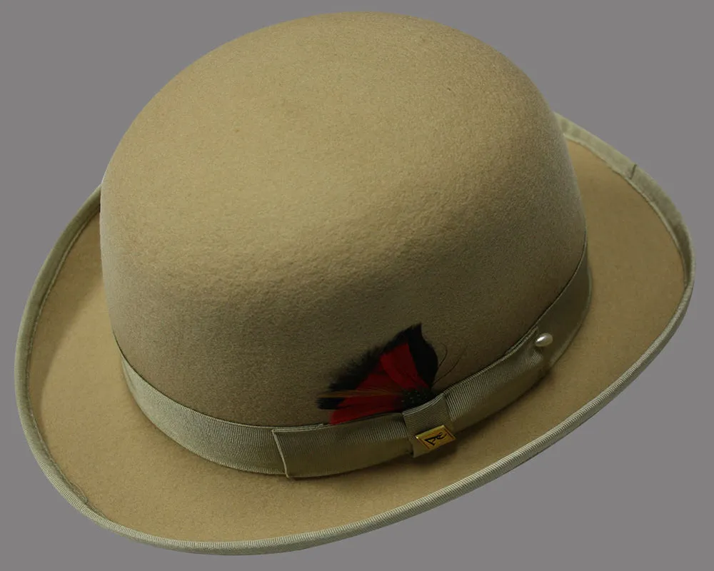 100% Wool Tan Derby Hat