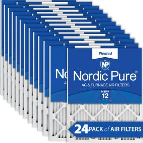 14x24x1 (13_3/4x23_3/4) Pleated MERV 12 Air Filters 24 Pack