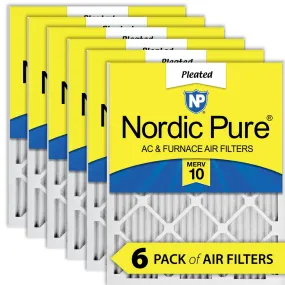 16x20x1 (15_1/2x19_1/2) Pleated MERV 10 Air Filters 6 Pack