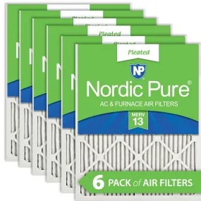 16x25x1 (15_1/2x24_1/2) Pleated MERV 13 Air Filters 6 Pack