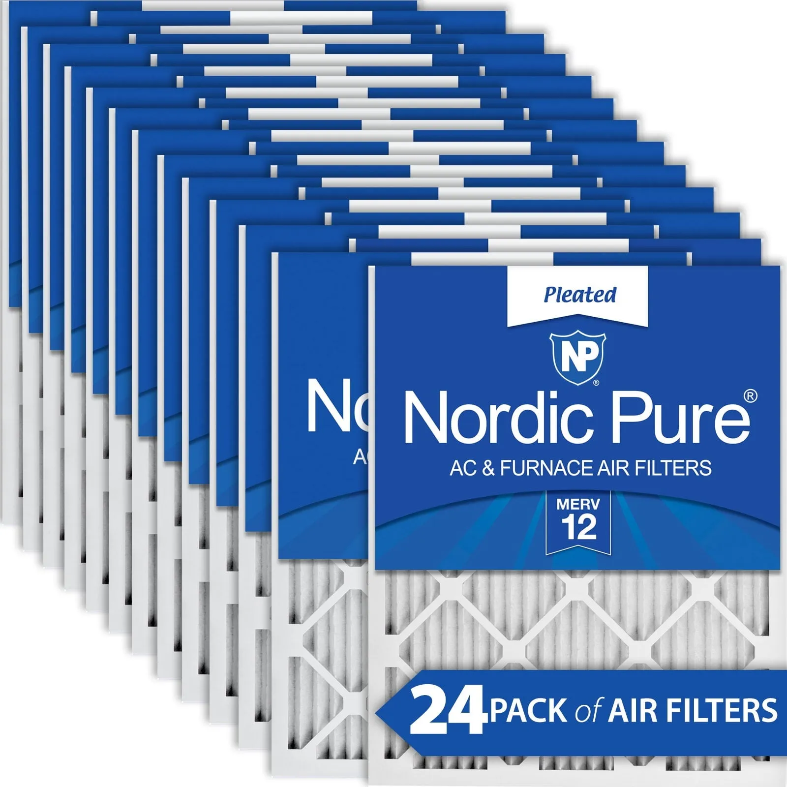 18x24x1 (17_1/2x23_1/2) Pleated MERV 12 Air Filters 24 Pack