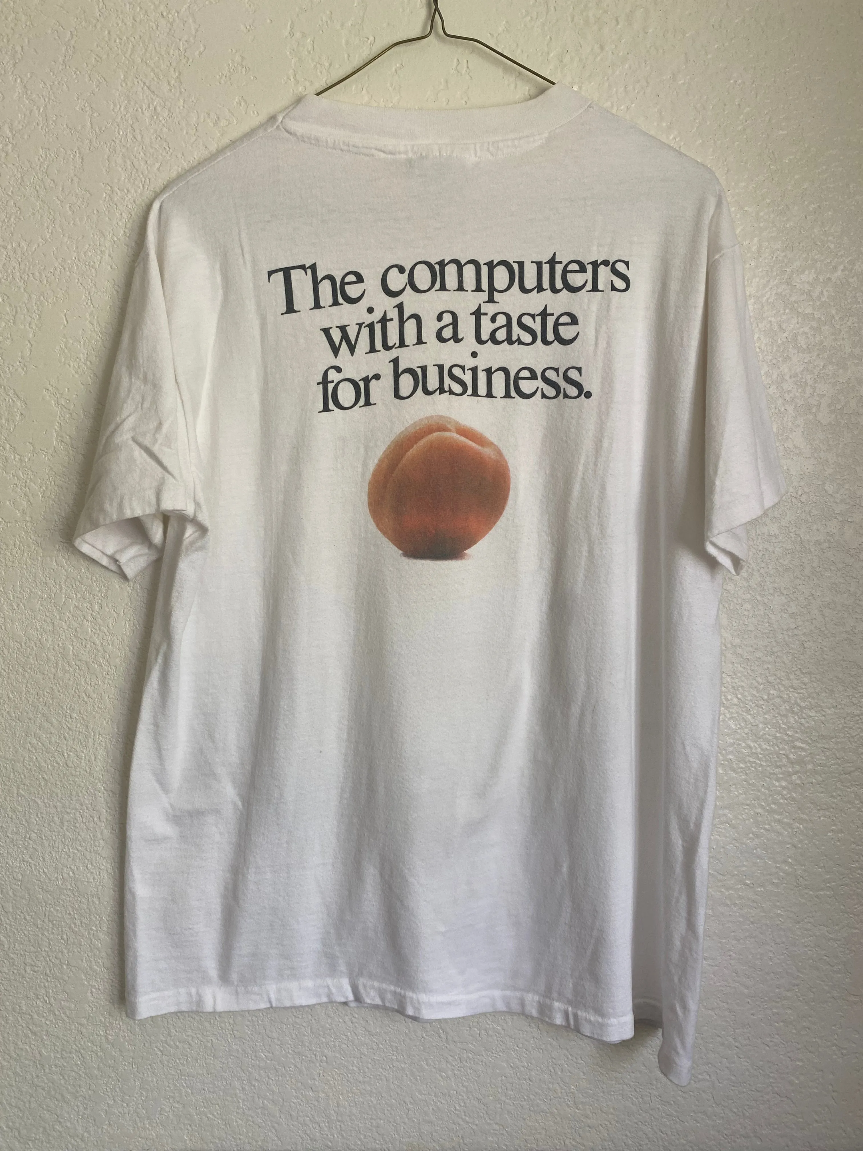 1990s Hanes Apricot Computers Electronic t shirt Large