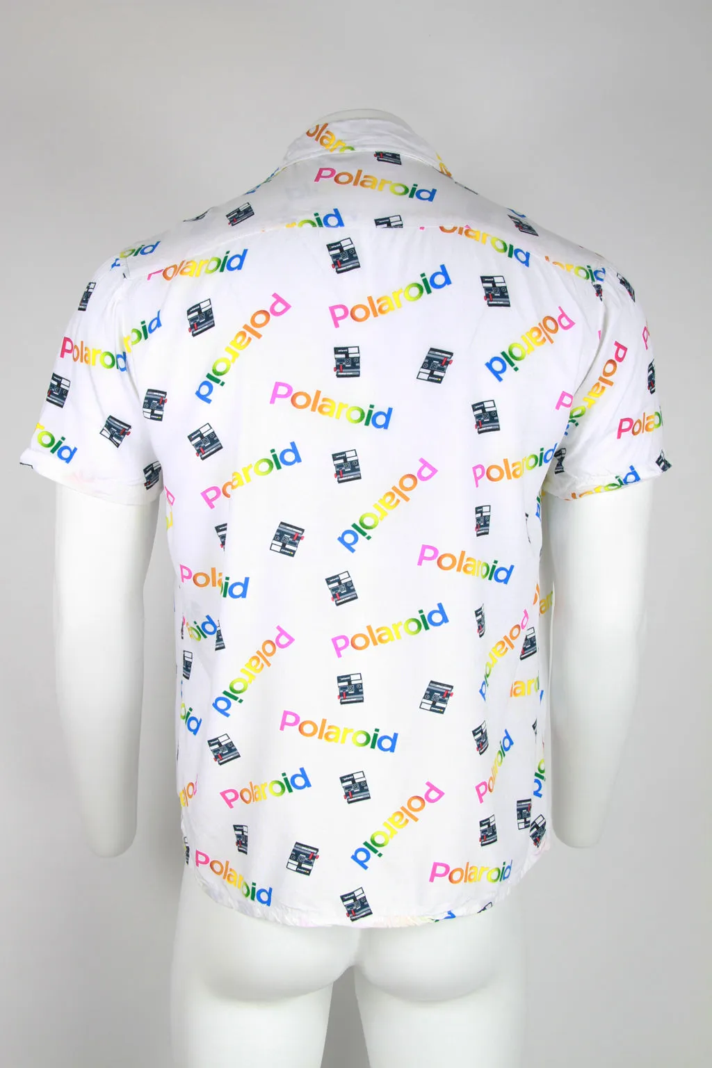 90s short sleeve viscose shirt  - Polaroid all over print - M