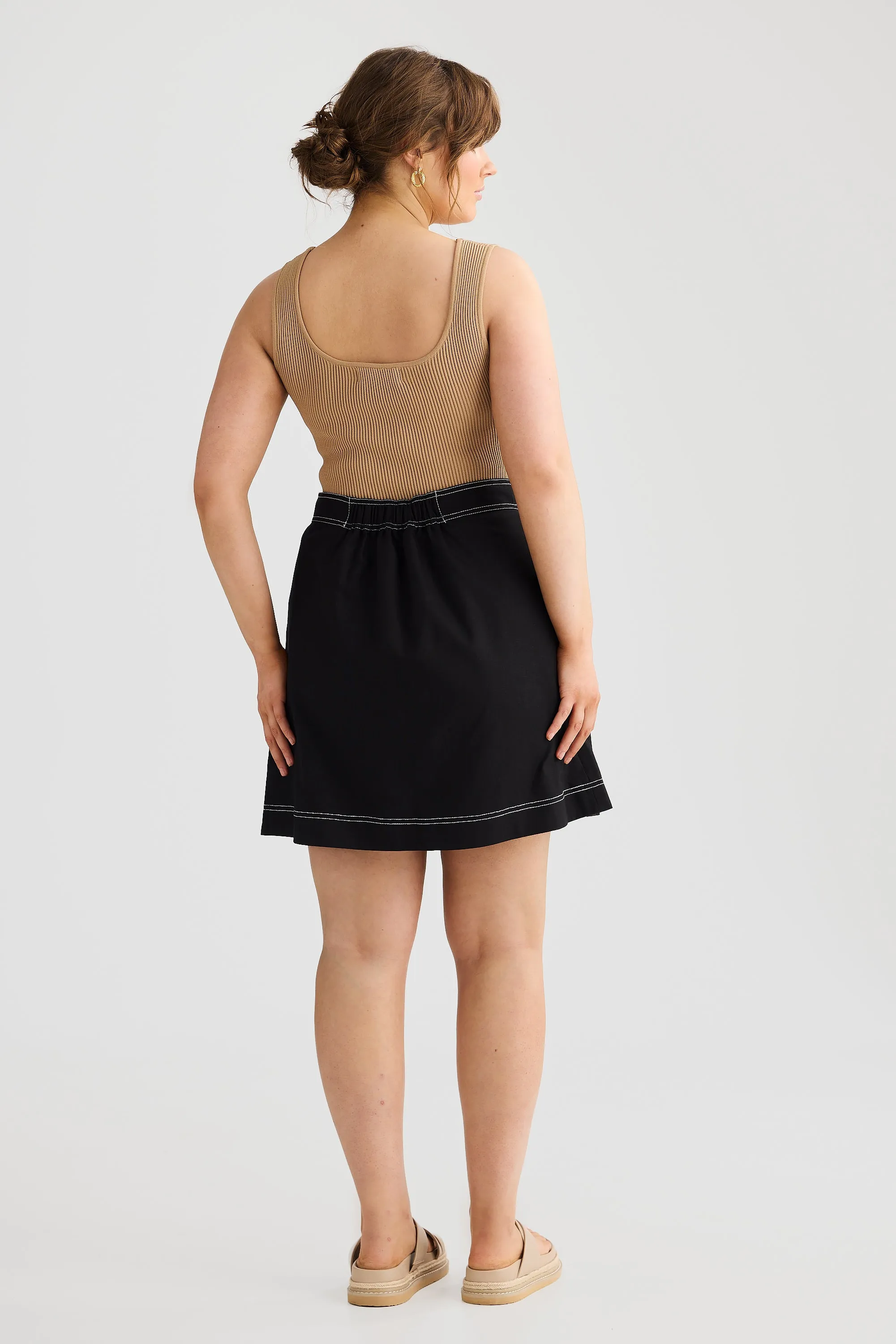 A-line Pocket Skirt - Black