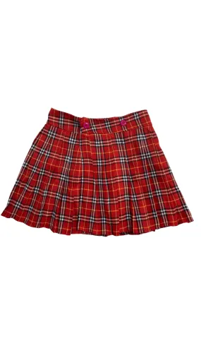 Adjustable Red Plaid Skirt