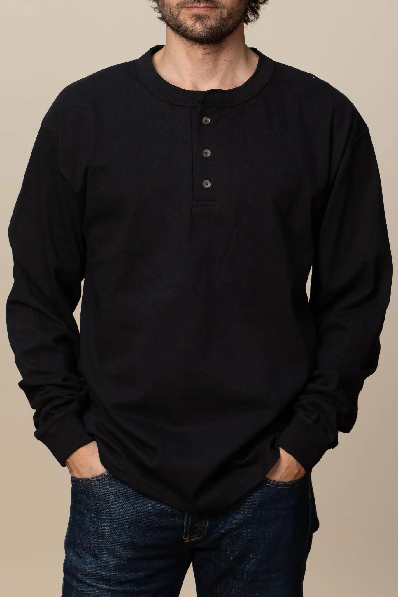 Adult Long Sleeve Henley Classic Fit