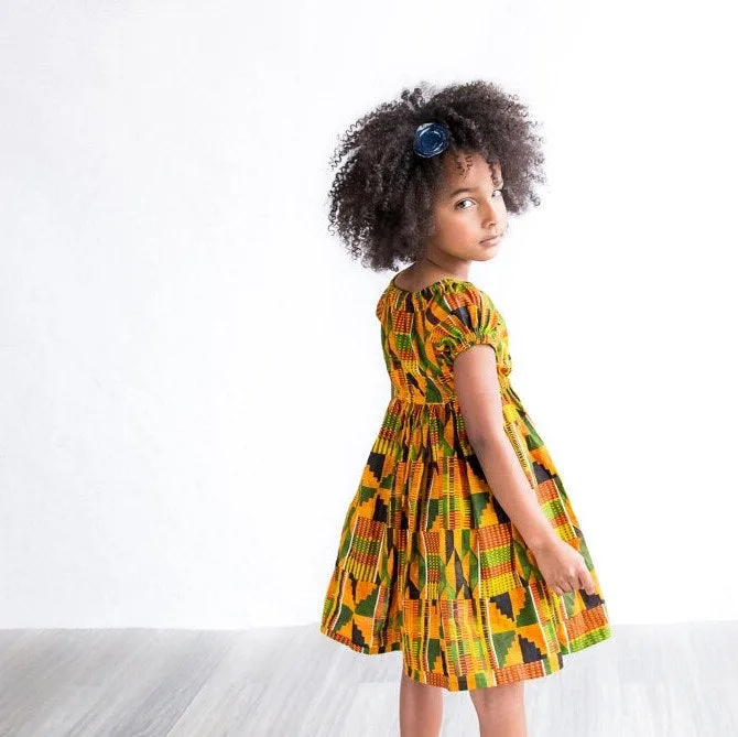 African Kente Peasant Dress