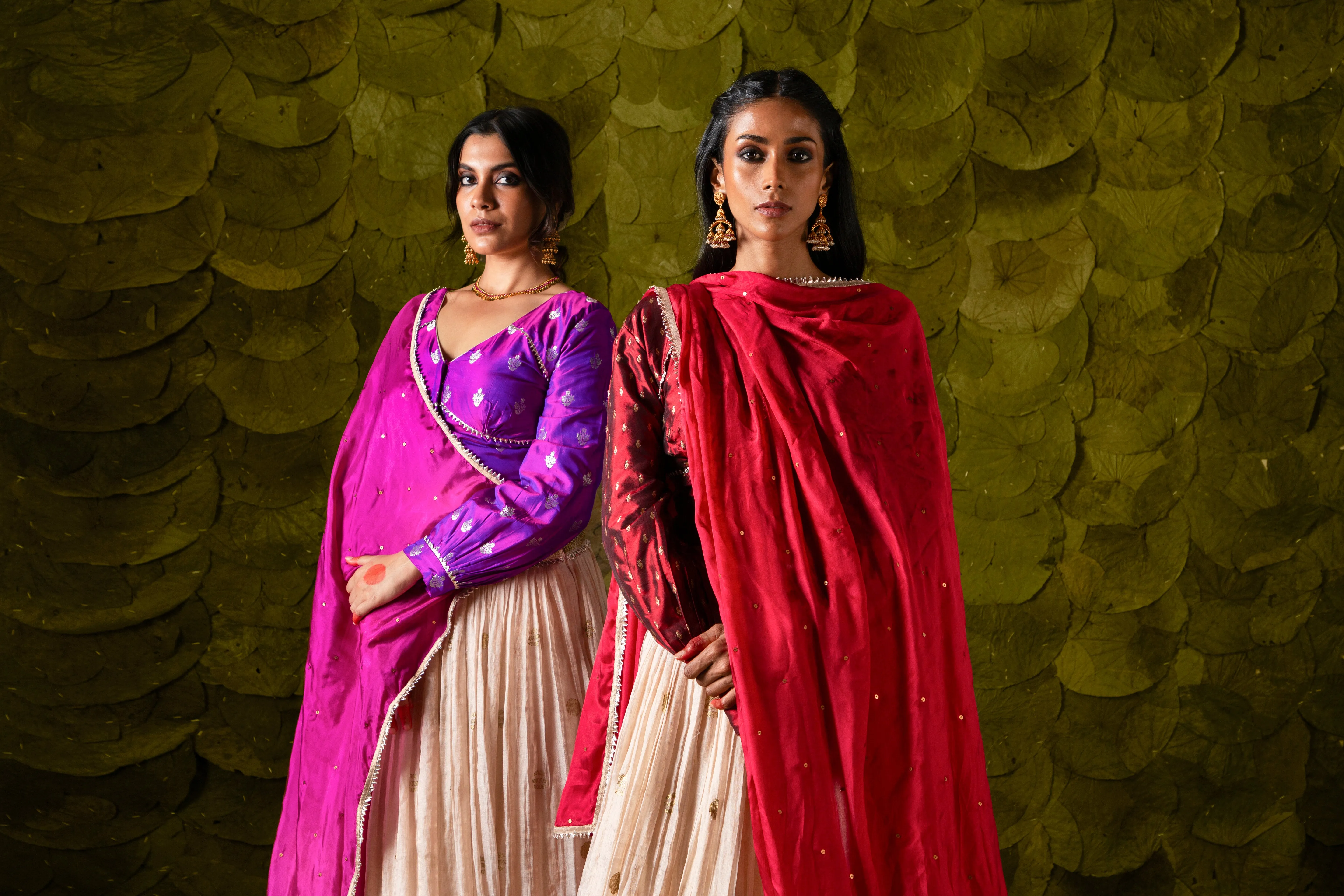 Aṭṭige (ಅತ್ತಿಗೆ) Lehenga in Grape Purple and Rose Dust Off-White