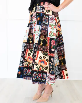 Alexis Skirt in Floral Quilt by Hunter Bell