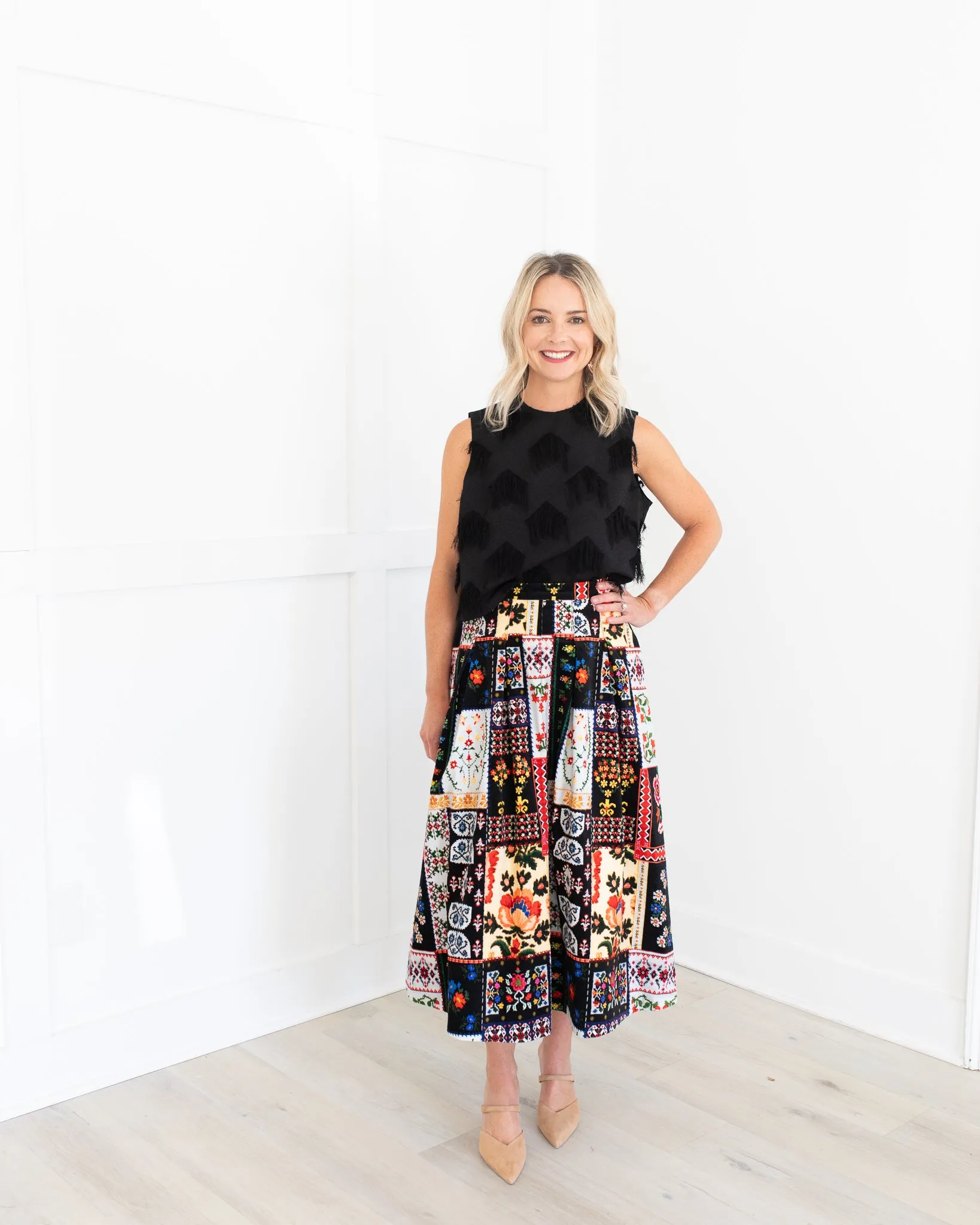 Alexis Skirt in Floral Quilt by Hunter Bell