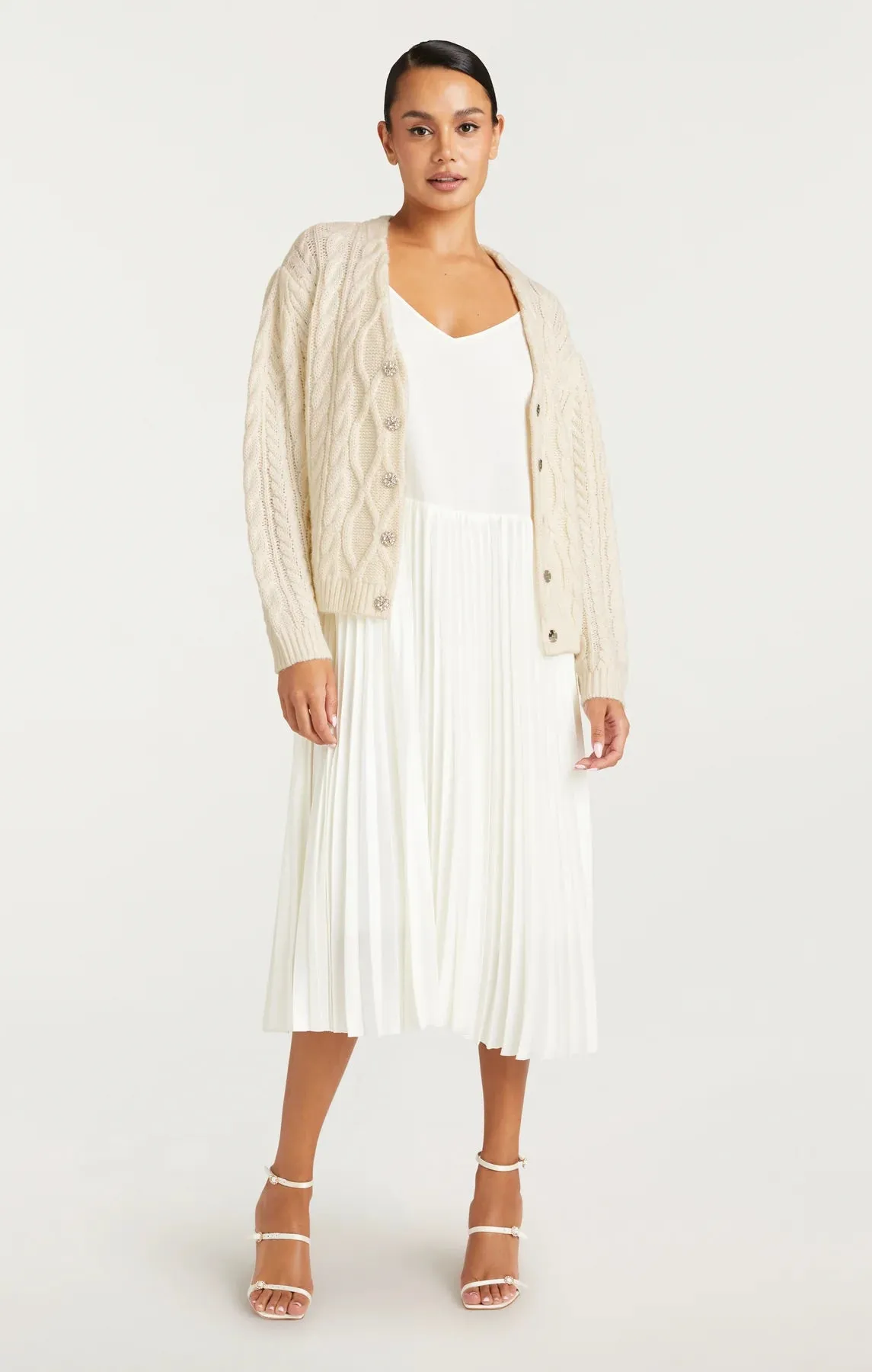 Amandine Cardigan Dress | Ivory | 2 Pieces in 1