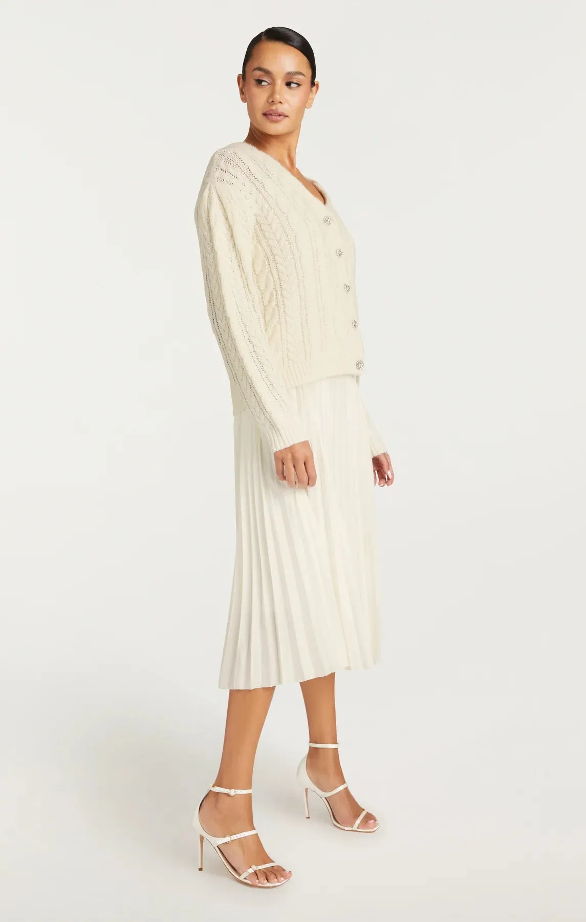 Amandine Cardigan Dress | Ivory | 2 Pieces in 1