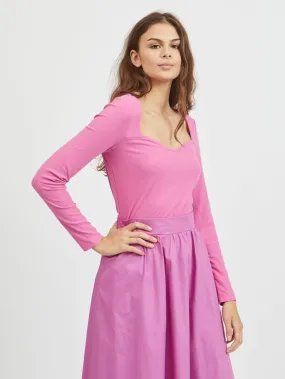 Ava Ribbed Top (Pink)