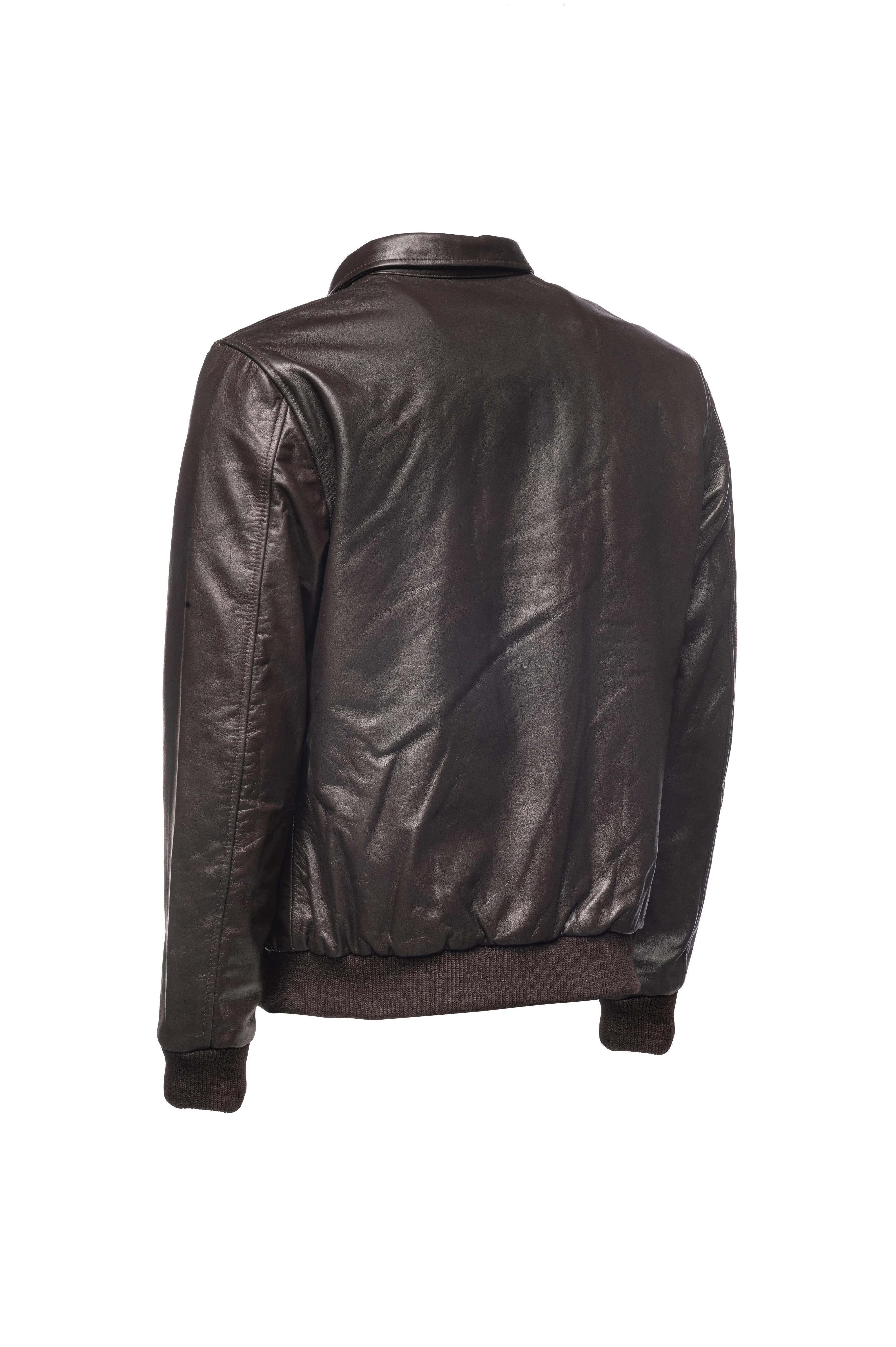 Aviator Leather Jacket-Brown