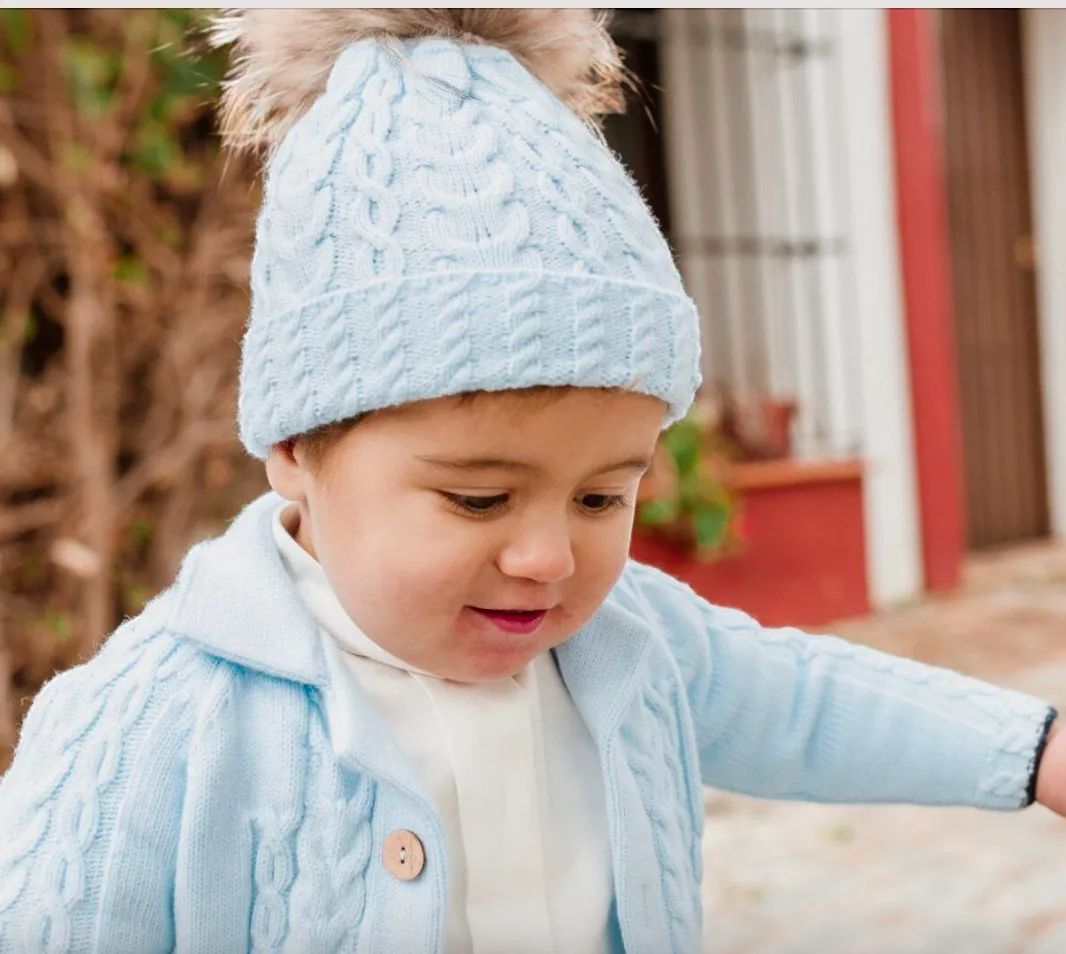 Baby Blue Pom Hat