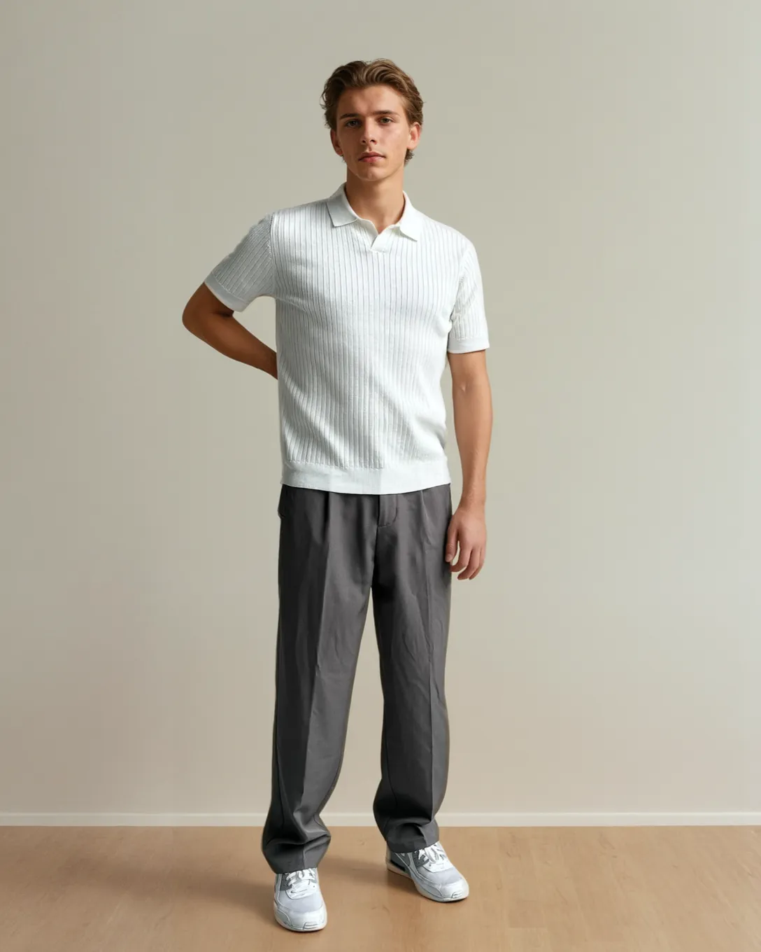 Baggy Pleated Pants - Grey