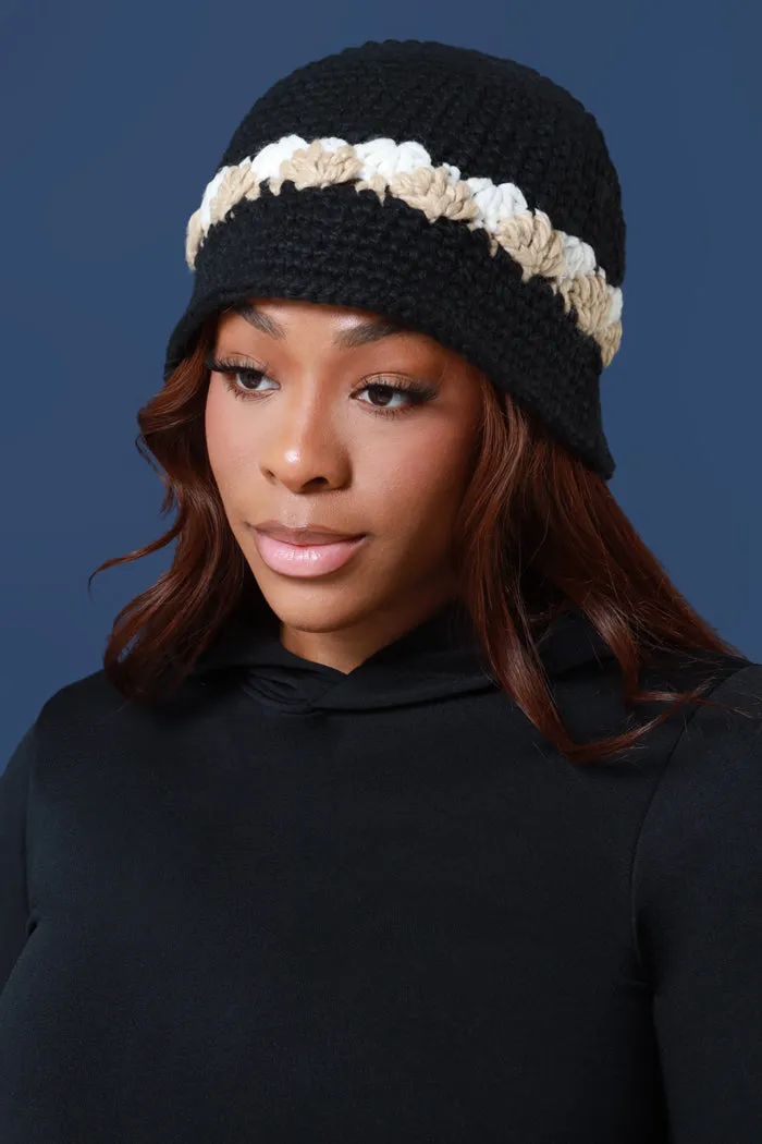 Be The View Crochet Bucket Hat- Black