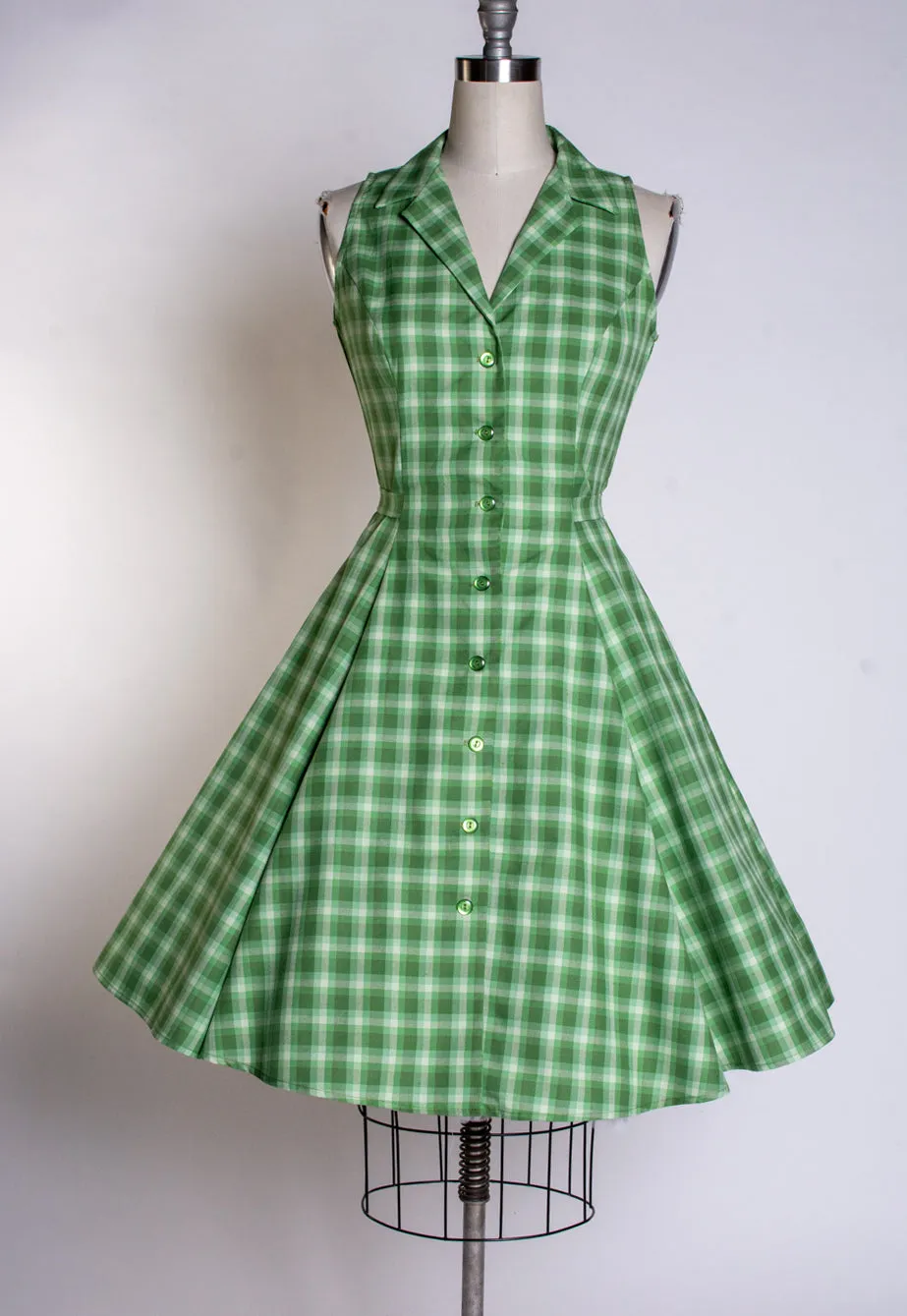 Betty Lou Dress - Green Tonal Plaid