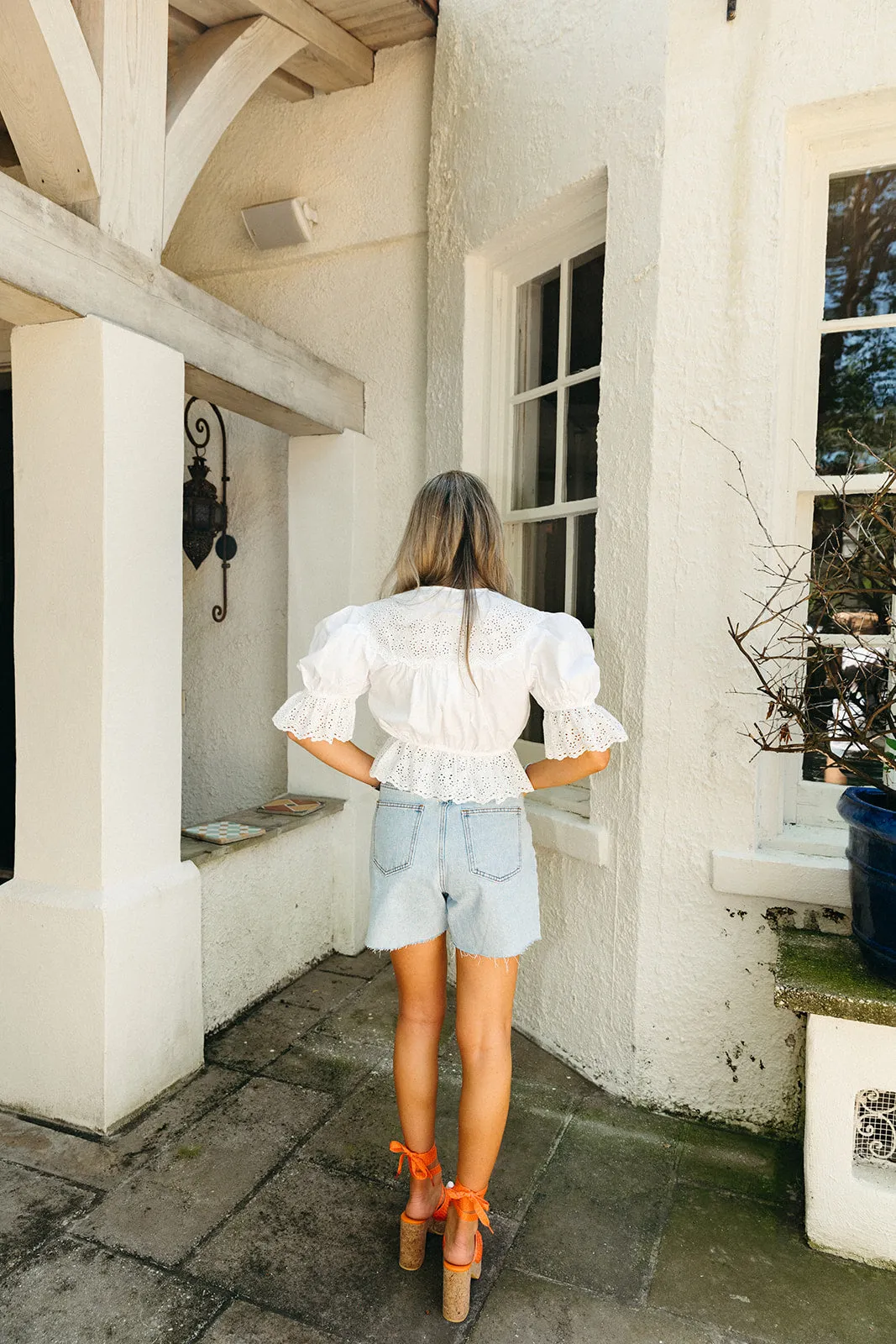 Beverly Front Tie Top - Off White