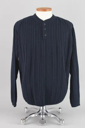 Bill Blass Heavy Weight Long Sleeve Henley Men's Large