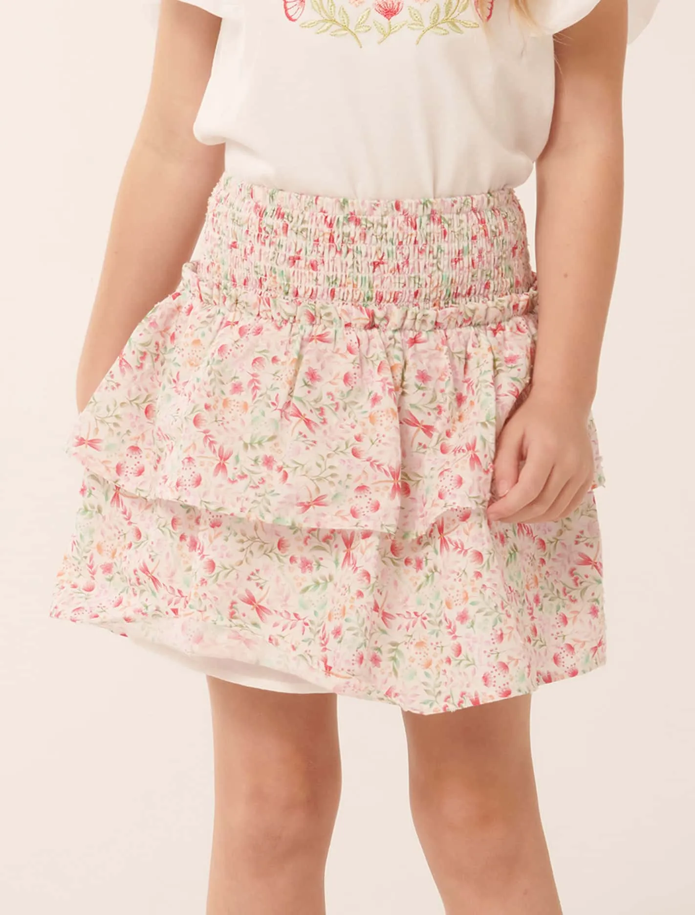 Billie Shirred Tiered Skirt