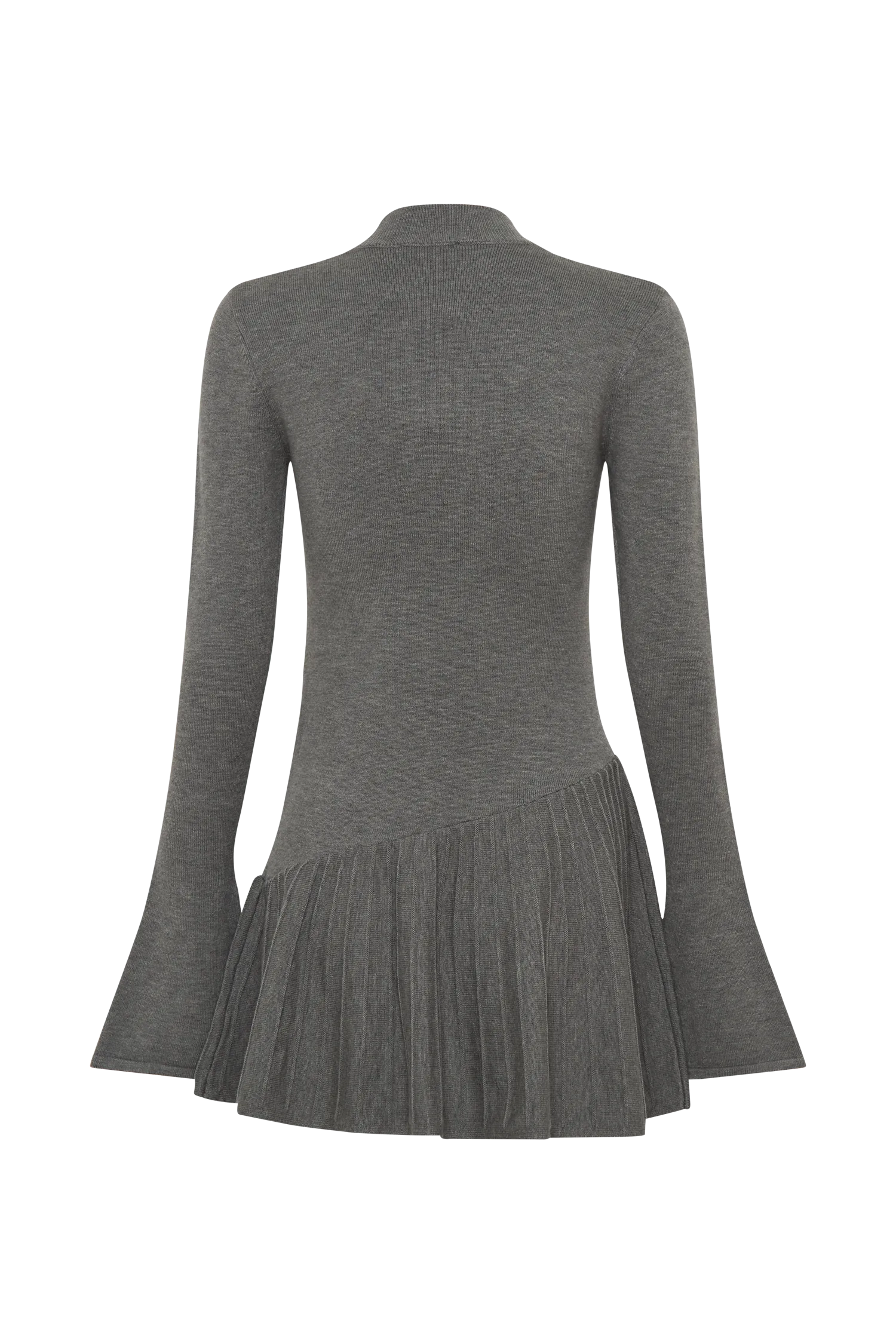 Blair Knit Mini Dress With Pleats - Charcoal