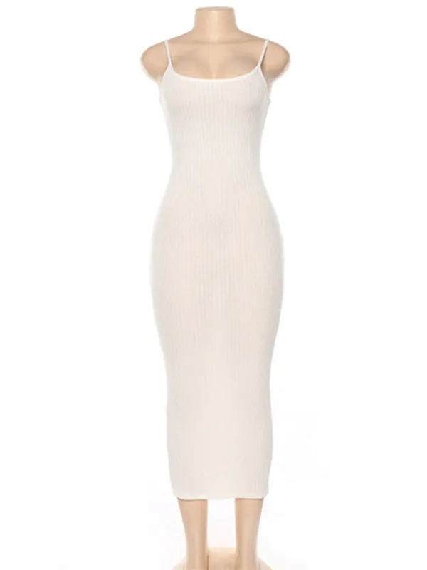 Bodycon Cami Midi Dress in Contrast Binding