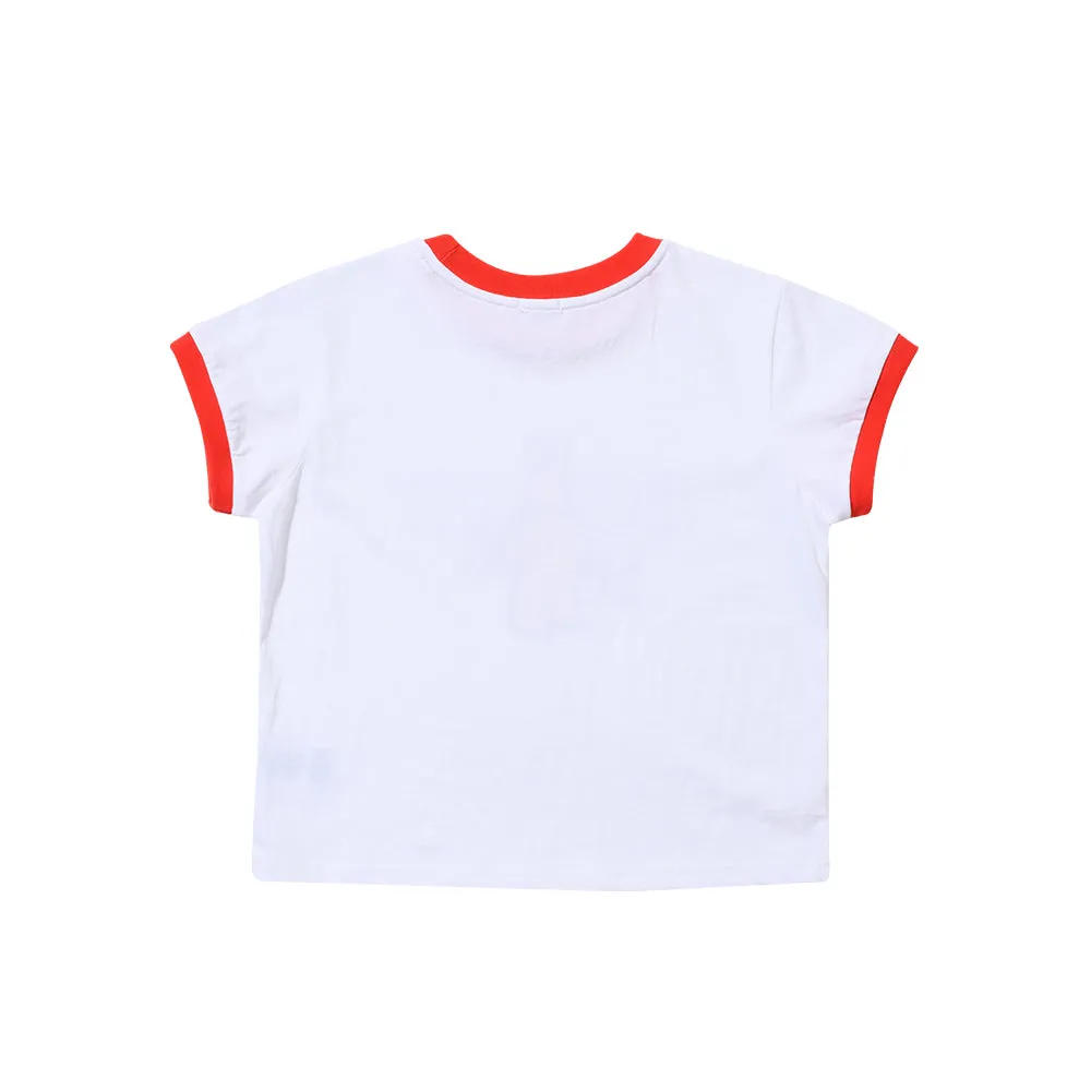 BSRBT BEAR RABBIT CROP TOP RED