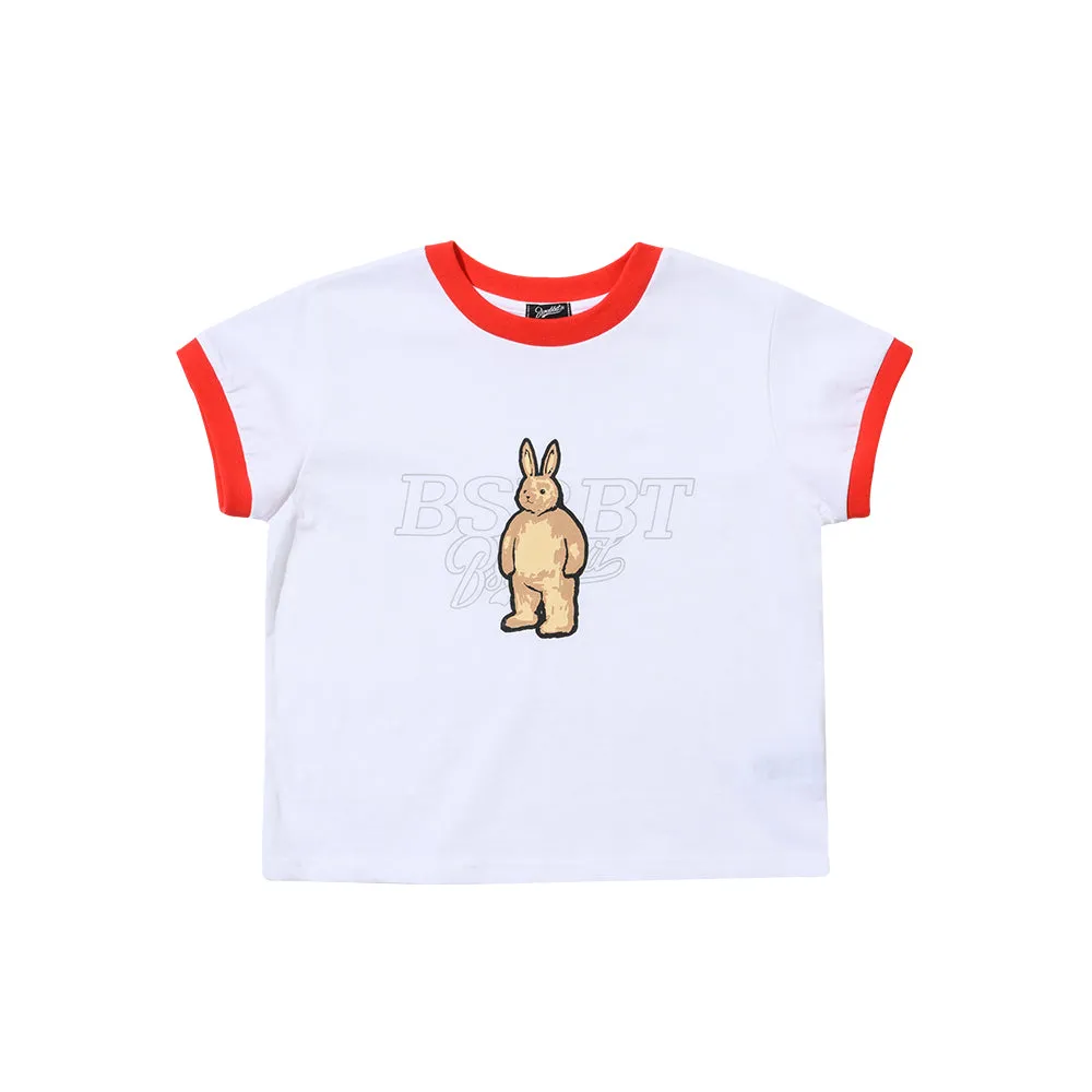 BSRBT BEAR RABBIT CROP TOP RED