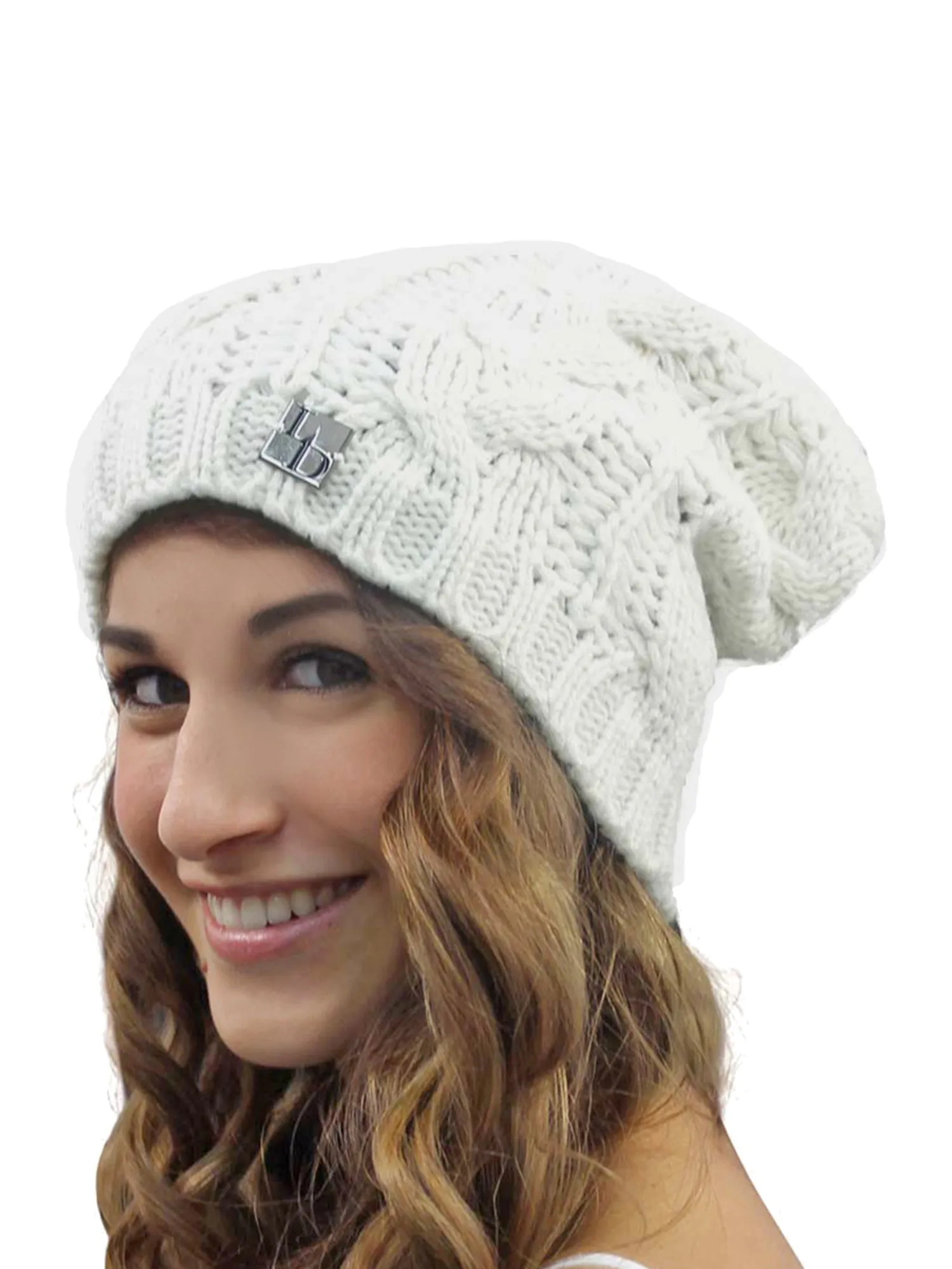 Cable Knit Unisex Slouchy Beanie Cap Hat