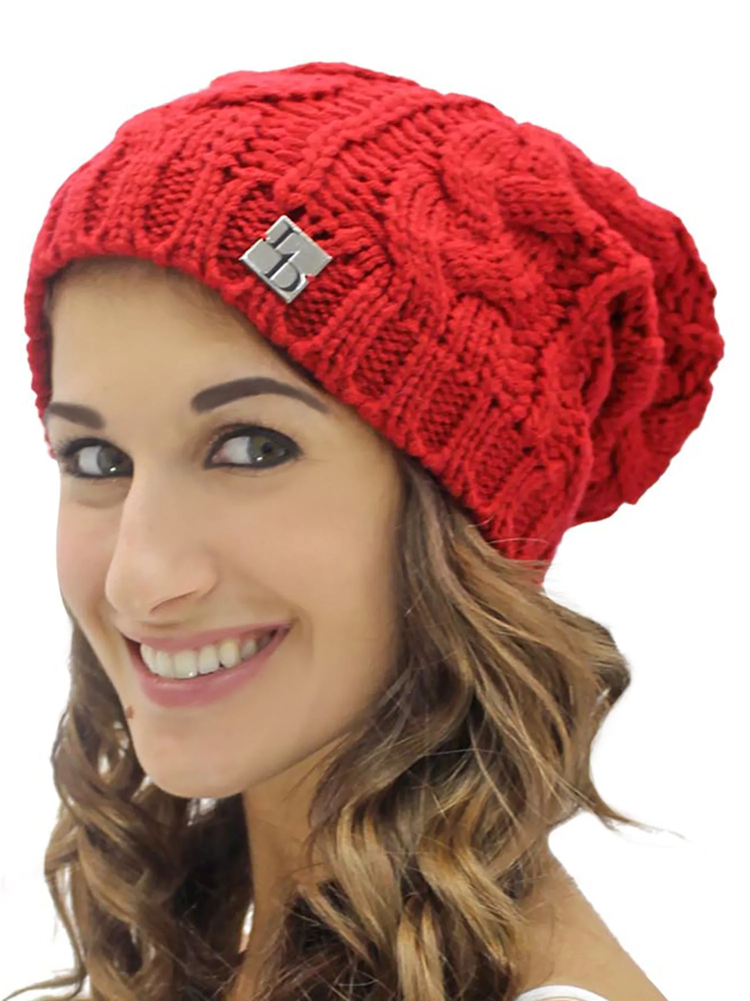 Cable Knit Unisex Slouchy Beanie Cap Hat