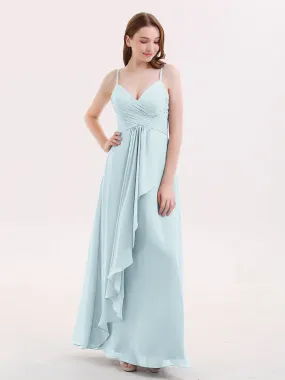 Chiffon Bridesmaid Dresses with Cascade Skirt-Mist Plus Size