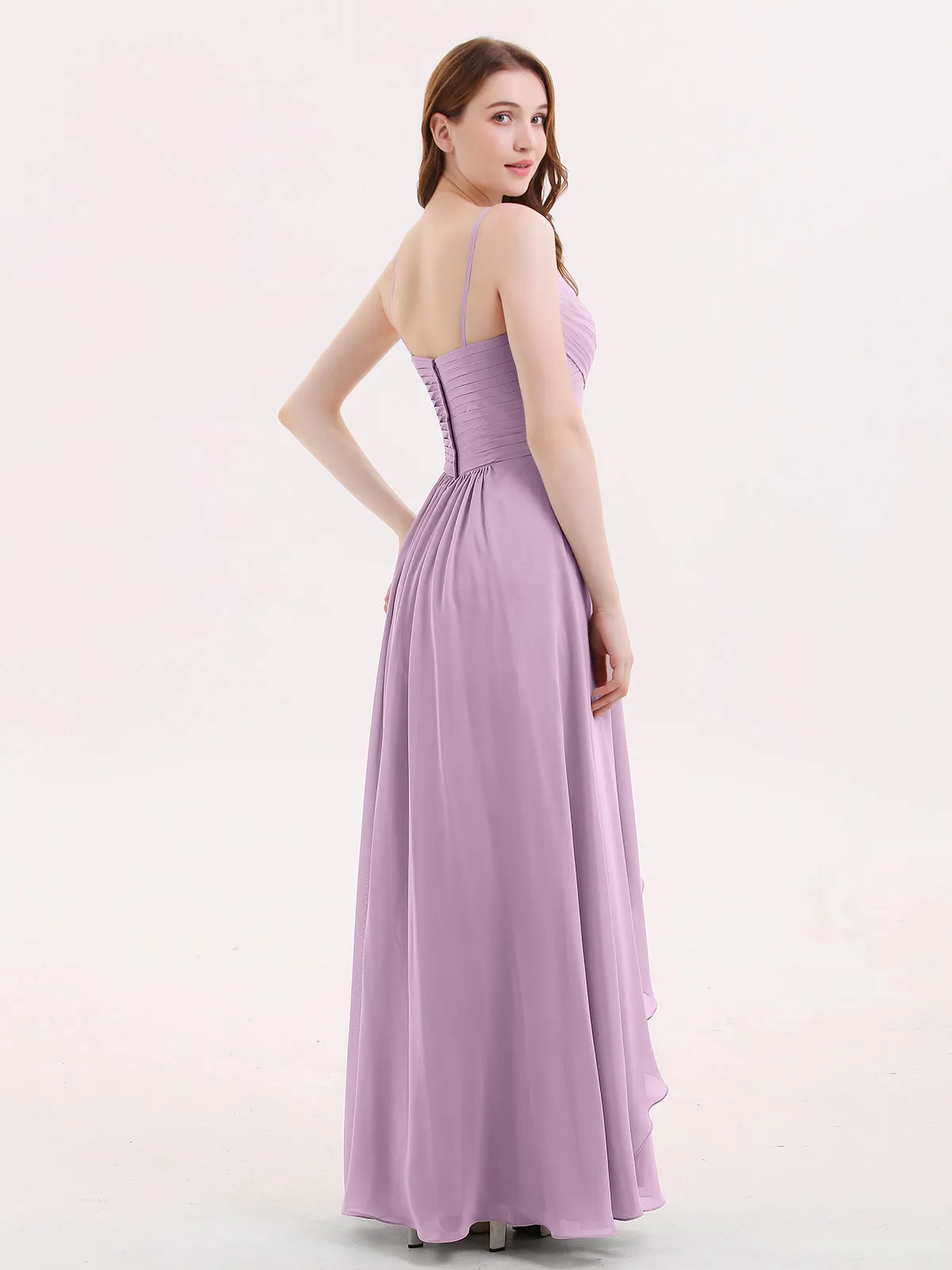 Chiffon Bridesmaid Dresses with Cascade Skirt-Wisteria Plus Size