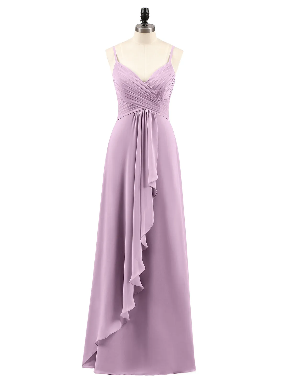 Chiffon Bridesmaid Dresses with Cascade Skirt-Wisteria Plus Size