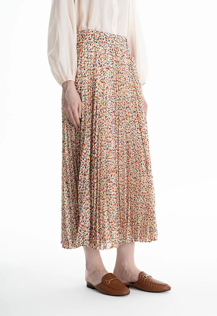 Choice Allover Multicolored Printed Maxi Skirt Multicolor