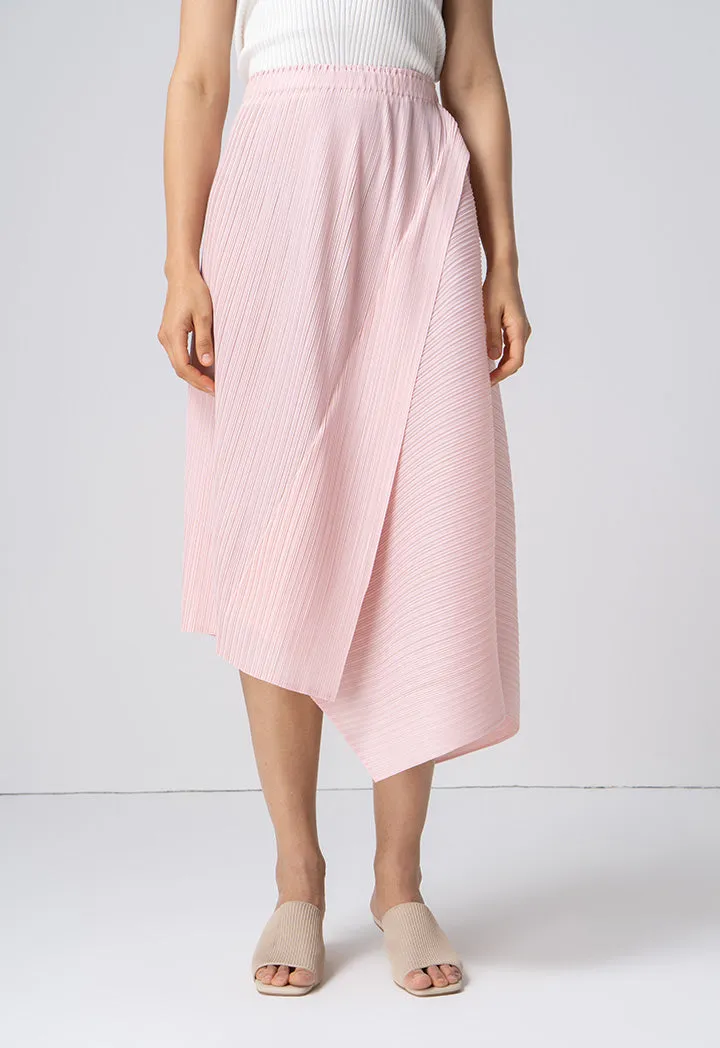 Choice Asymmetrical Pleated Skirt Pink