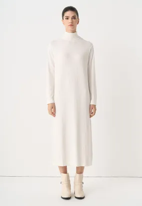 Choice Turtleneck Basic Maxi Dress Off White