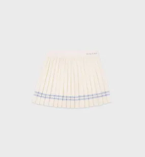 Classic Logo Pleated Skirt - Milk/Washed Hydrangea