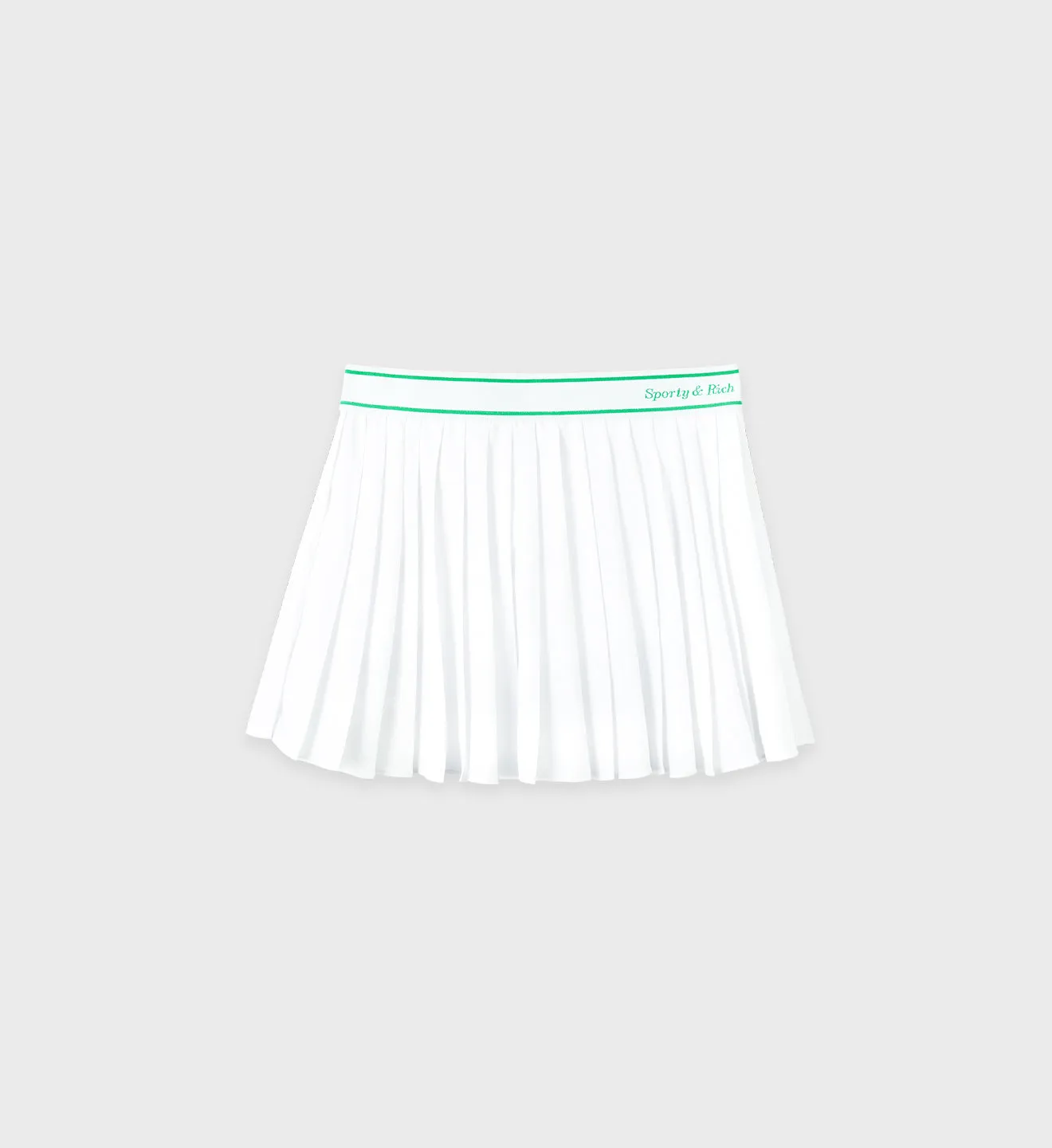 Classic Logo Pleated Skirt - White/Kelly