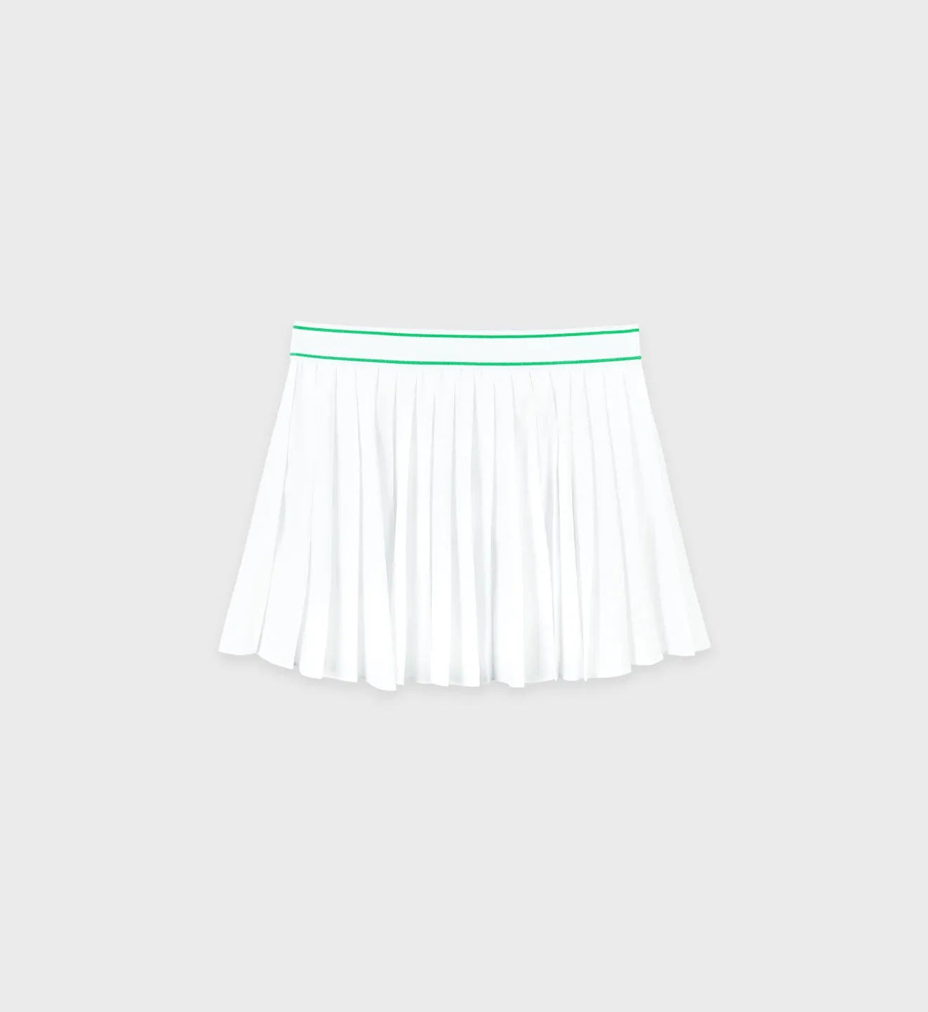 Classic Logo Pleated Skirt - White/Kelly