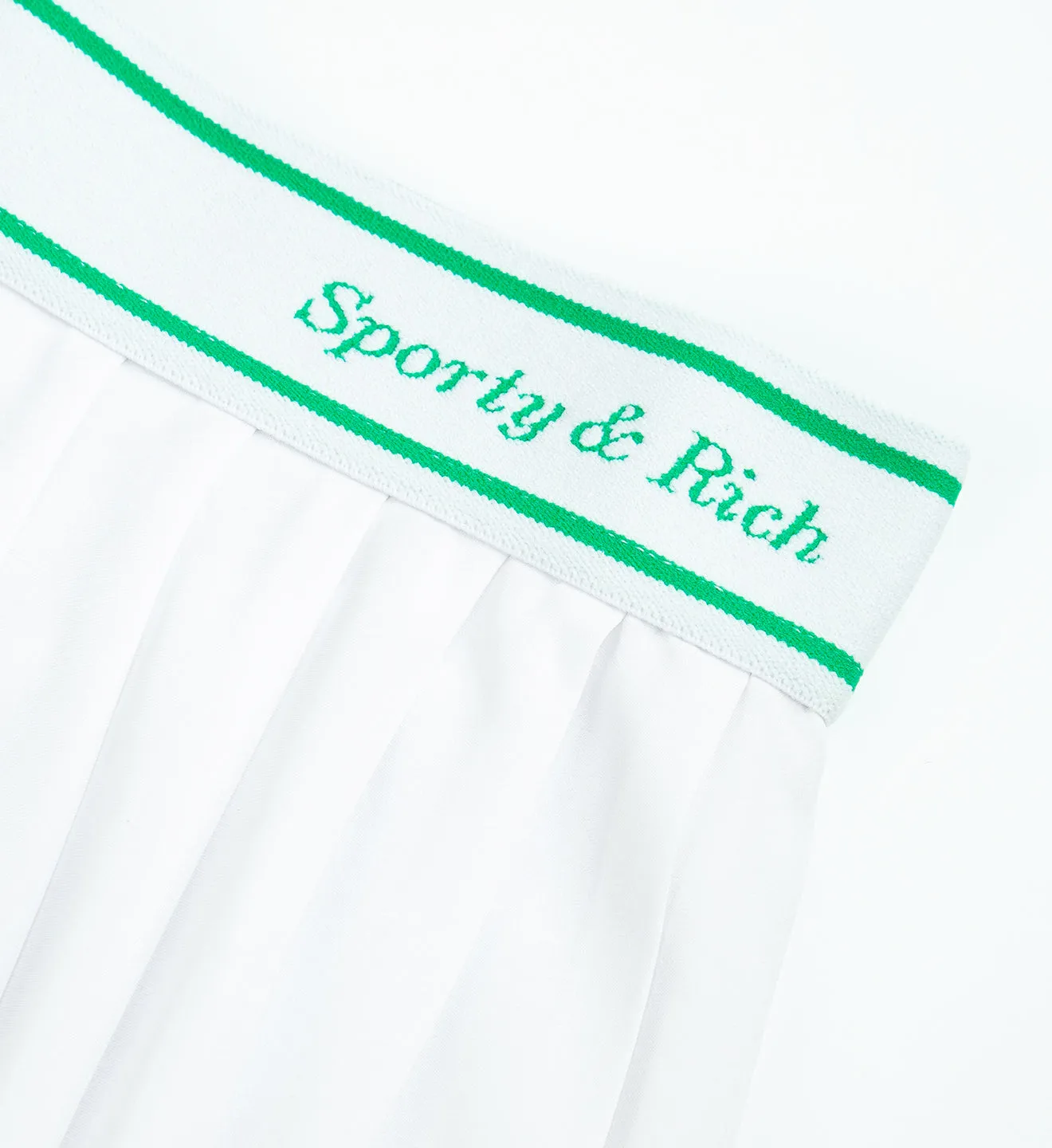 Classic Logo Pleated Skirt - White/Kelly