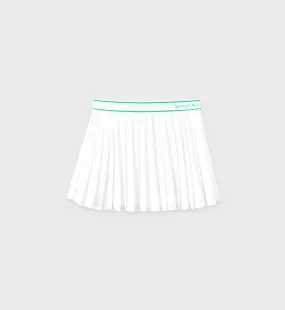 Classic Logo Pleated Skirt - White/Kelly