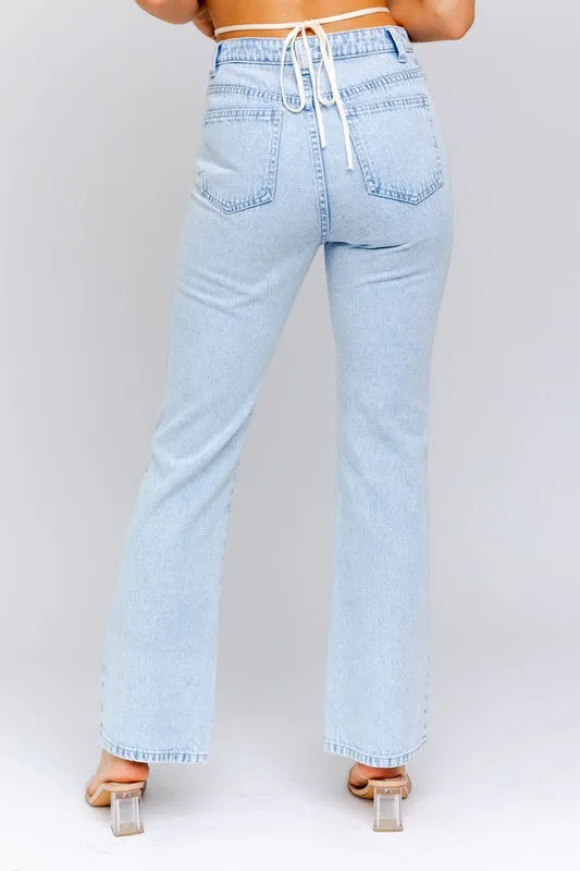 Color Block Denim Pants