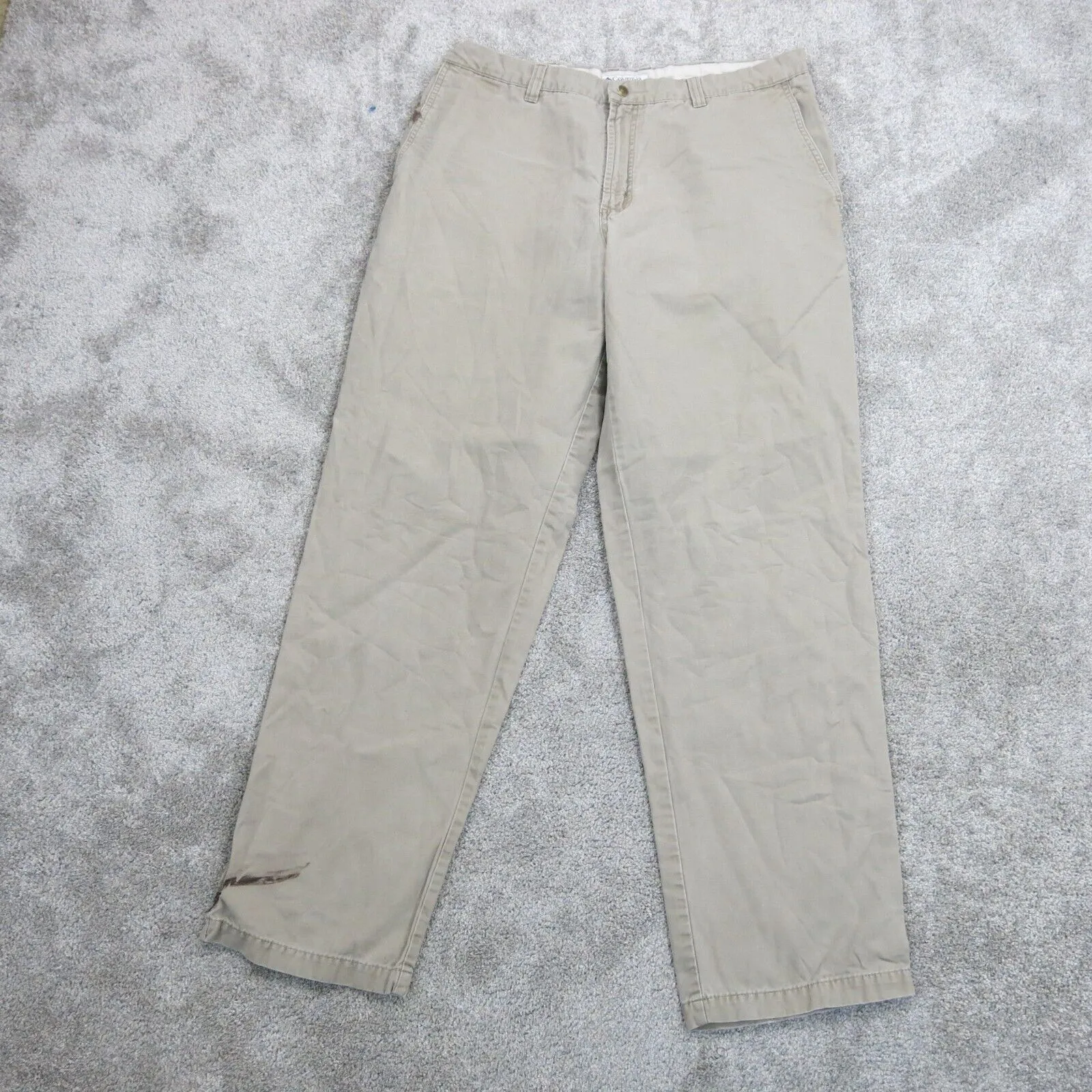 Columbia Sportswear RN#69724 Mens Straight Leg Pants Cotton Mid Rise Beige SZ 48