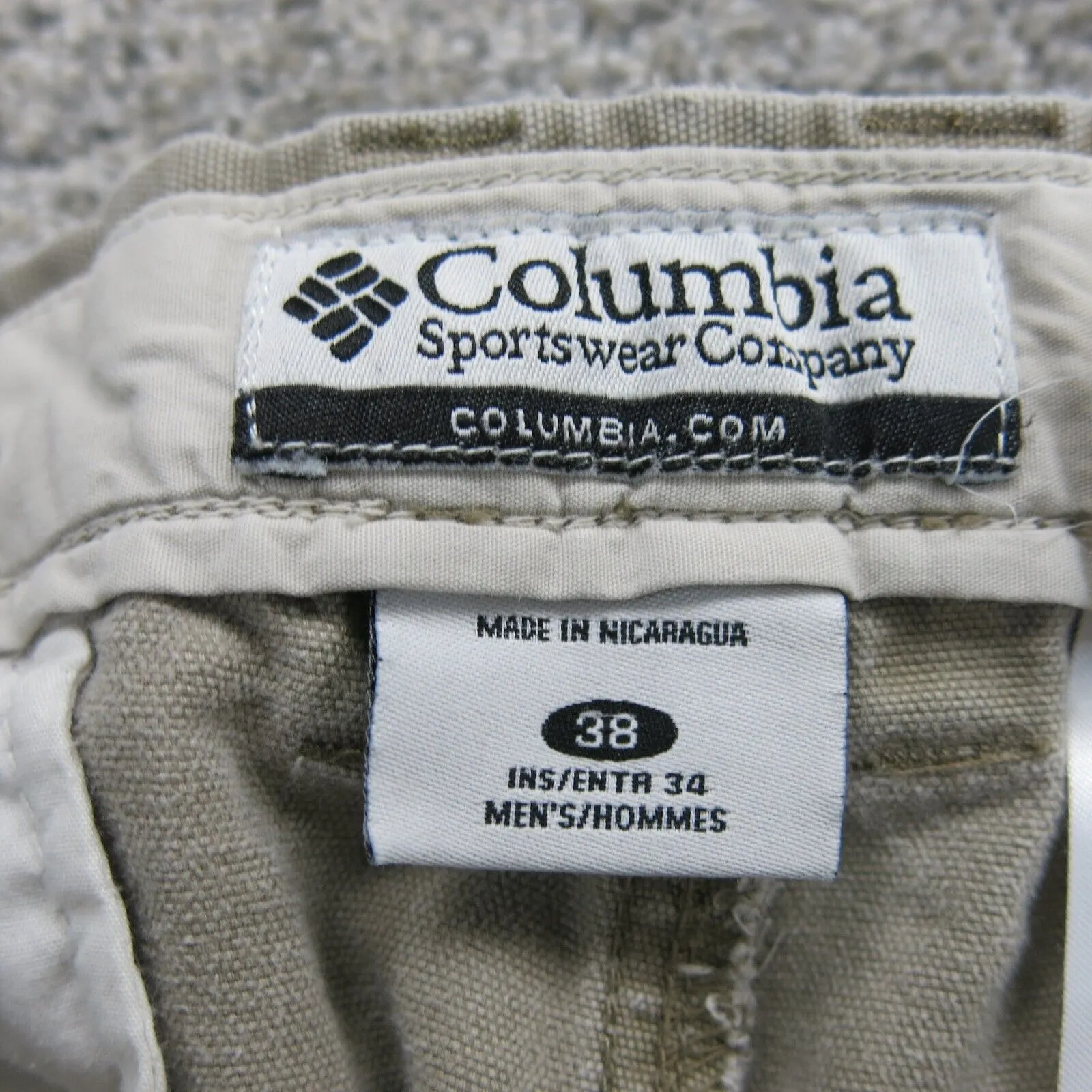 Columbia Sportswear RN#69724 Mens Straight Leg Pants Cotton Mid Rise Beige SZ 48