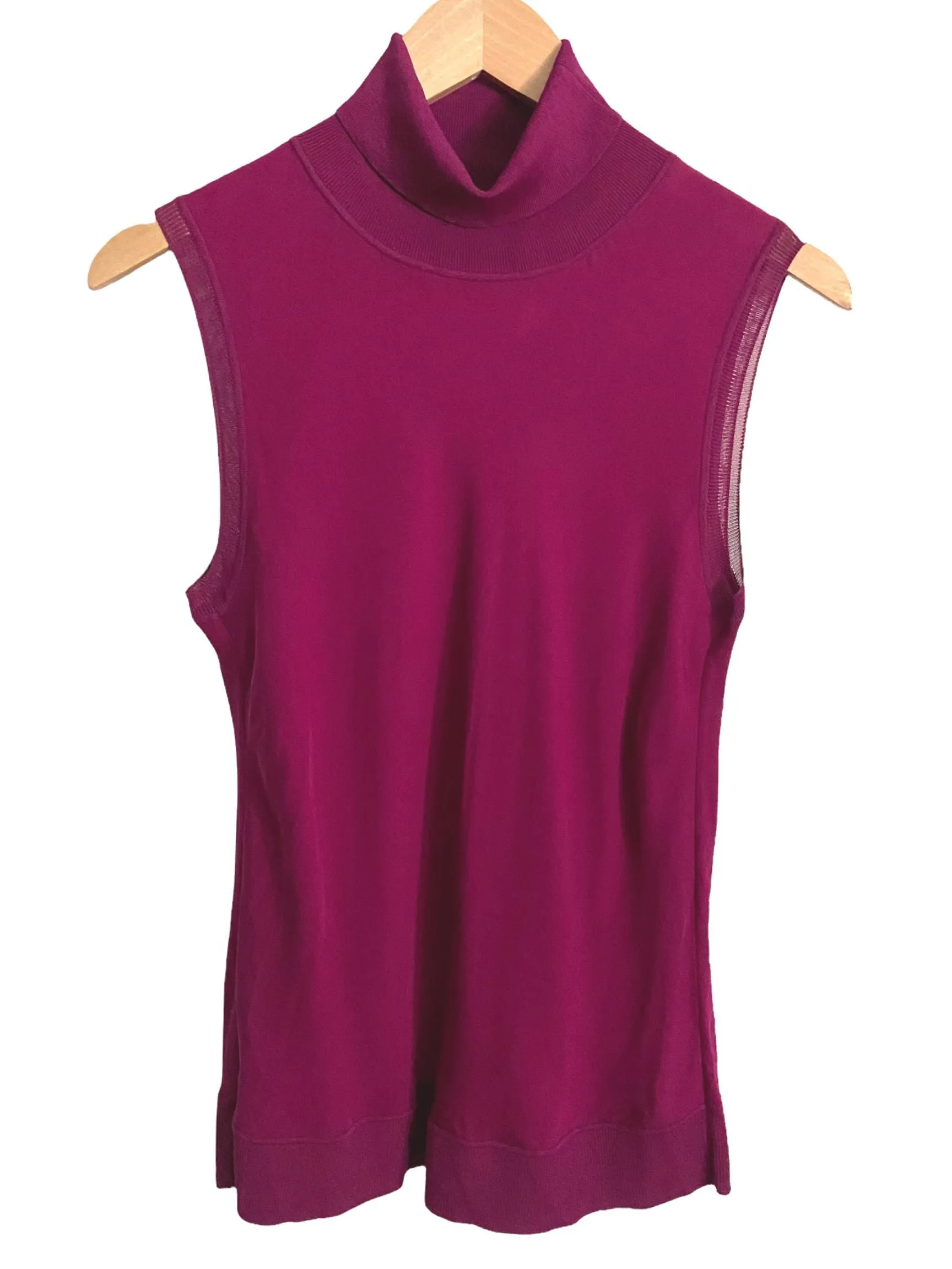 Cool Winter Berry Sleeveless Silk Blouse