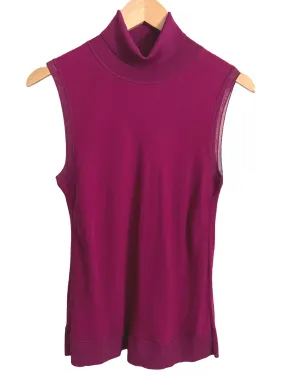 Cool Winter Berry Sleeveless Silk Blouse