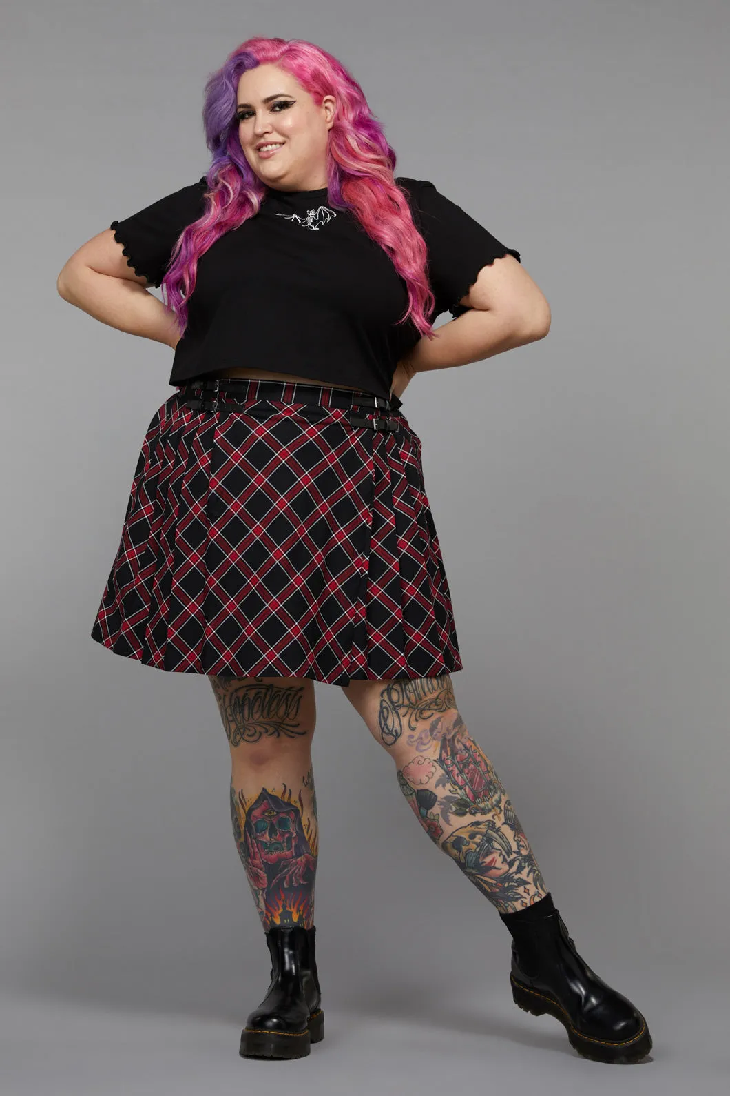 Curve Batty Goth Tartan Skirt