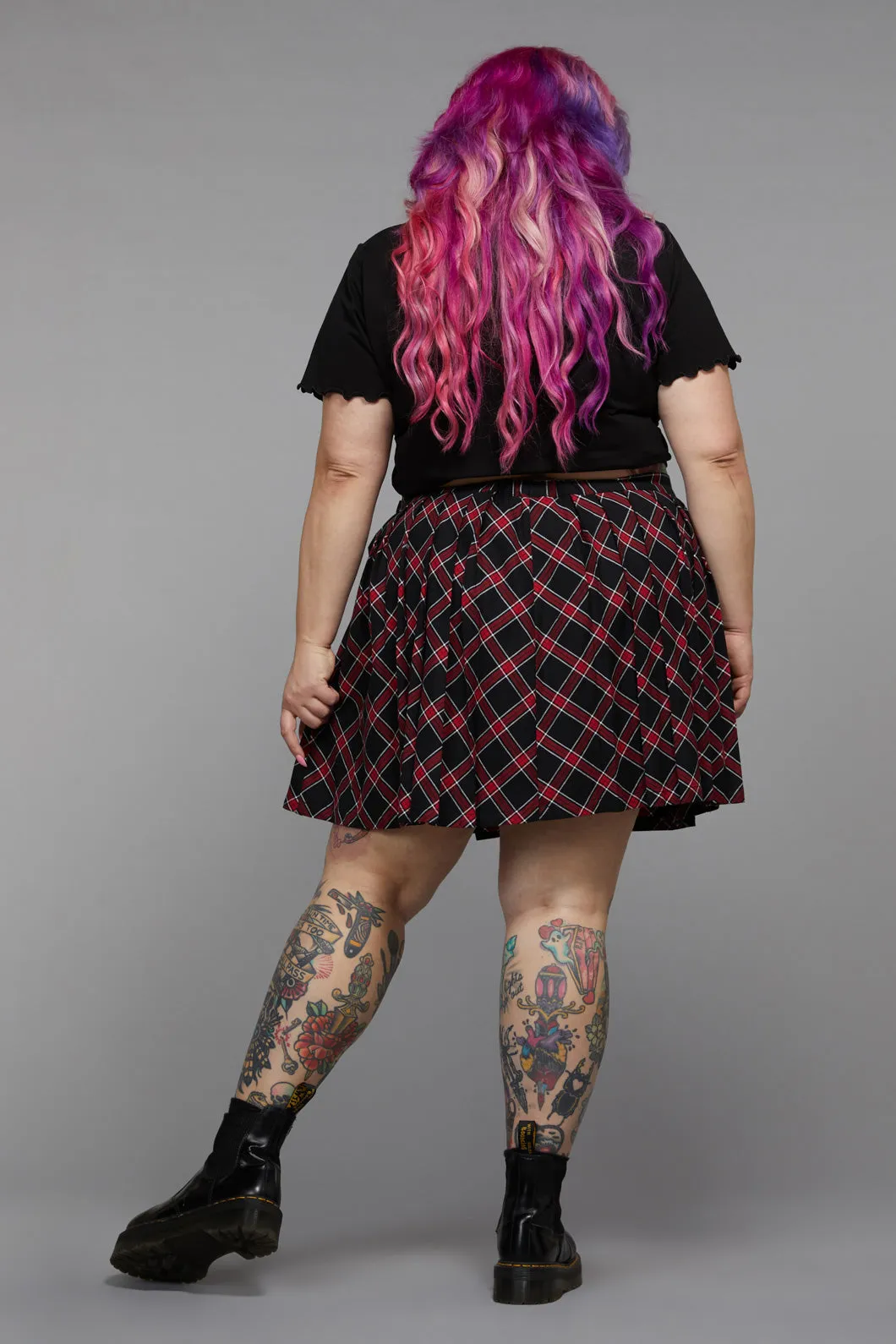 Curve Batty Goth Tartan Skirt