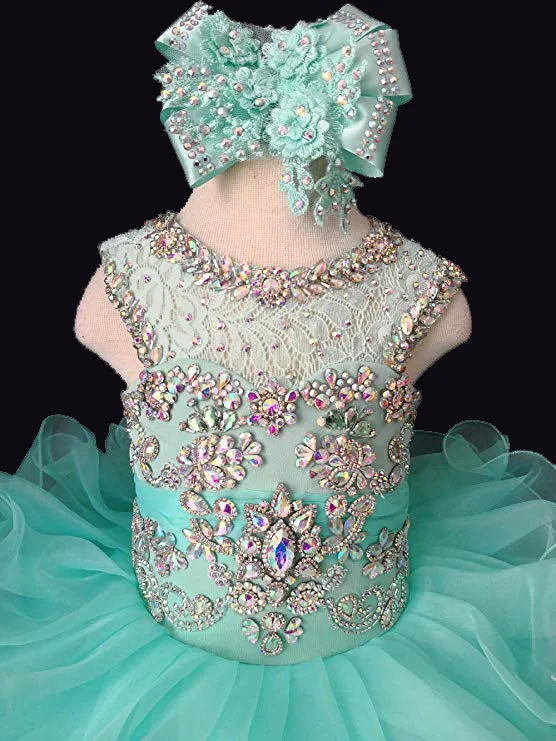 Custom Made Little Girl/Baby Miss Glitz Mint Cupcake Pageant Dress size: Newborn to 5T